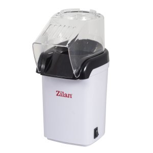 Aparat de facut popcorn 1200W, tehnologie cu aer cald, timp de preparare max. 3 min, recipient dozator boabe, Alb