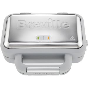 Aparat de vafe Breville VST072X-01, 850W, Placi antiaderente Duraceramic, Inox/Alb