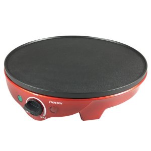 Aparat pentru prepararea clatitelor Beper BT.700Y, 1300W, diametru plita 30 cm, temperatura ajustabila, Rosu