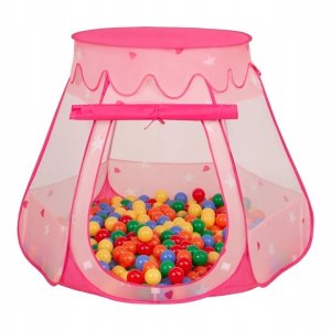 Cort de joaca pentru copii, Roz,100 bile colorate incluse