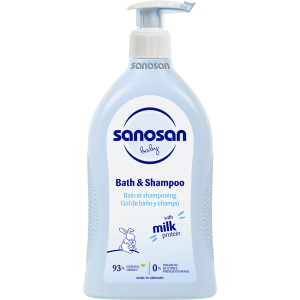 Gel de dus si sampon cu dispenser Sanosan Baby, 500 ml