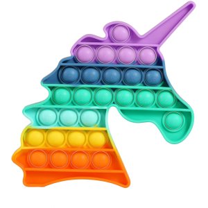 Jucarie antistres din silicon JAF®, Pop it now, forma unicorn