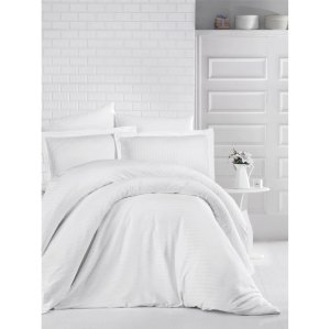 Lenjerie de pat damasc gros cu elastic pentru saltea de 100x200cm