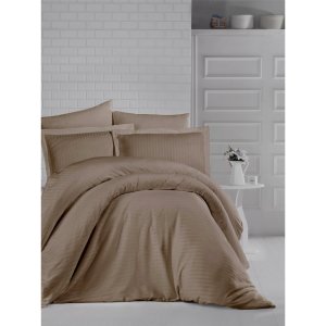 Lenjerie de pat damasc gros cu elastic pentru saltea de 100x200cm