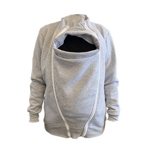 Marsupiu tip Hanorac Mama si copil, gri, L