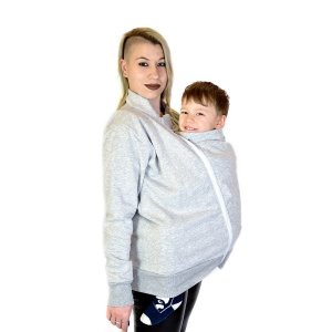 Marsupiu tip Hanorac Mama si copil, gri, S