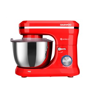 Mixer cu bol Daewoo DHM150C, 1600 W, 10 viteze plus puls, 4,5 L, bol inox, tel, carlig framantare, palete amestecare, Rosu