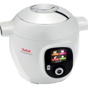 Multicooker inteligent cu gatire sub presiune Tefal Cook4Me CY851130, 6 moduri de gatit, instructiuni pas cu pas, rapid si usor, 150 de retete, capacitate 6L, Alb