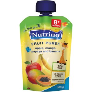 Pachet:
                                    3 x
                    Piure Nutrino cu mar, mango, papaya si banana, 100 g, de la 8 luni