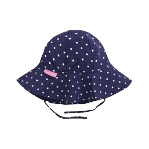 Palarie de Soare Floppy Navy White Dots Jojo Maman Bebe