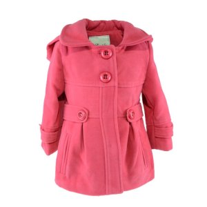 Palton cu gluga pentru fete Simply Red WJ021S-B, Coral 86 CM
