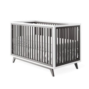 Patut Bebe Convertibil Uptown ABC Lemn Masiv, Alb/Gri - Romina