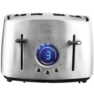 Prajitor de paine Star-Light TDD-4160SS, 1600 W, 4 felii, Grad de rumenire ajustabil, 9 trepte, Functie dezghetare, Inox