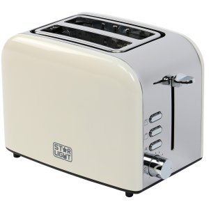 Prajitor de paine Star-Light TRD-850C, 850 W, 2 felii, Grad de rumenire ajustabil, Functie dezghetare, Inox/Crem