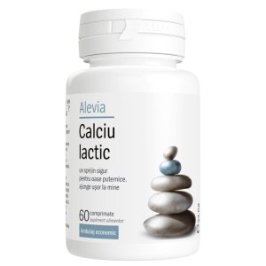 Supliment alimentar Calciu lactic Alevia, 60 comprimate