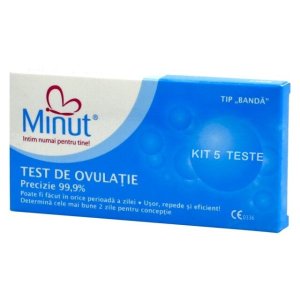 Test de ovulatie Minut intim , tip banda-5 bucati + 1 test sarcina