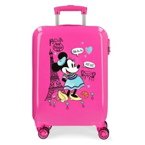 Troler cabina ABS Minnie Around The World Paris, fucshia, 38x55x20