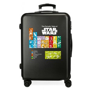 Troler mediu ABS copii, Star Wars Badges, negru, 48x68x26 cm